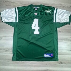 VEUC Reebok New York Jets Brett Favre 4 NFL Jersey Mens 54 Green Stitched R700A